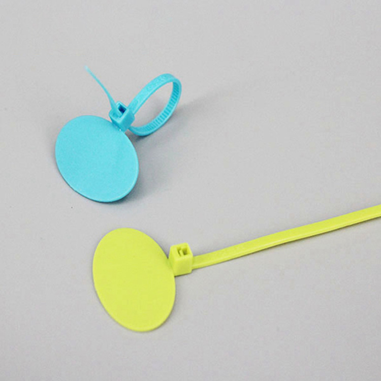 记号牌扎带标记扎线带3.2*120mm白色椭圆形鸡蟹标记标牌绿色蓝色