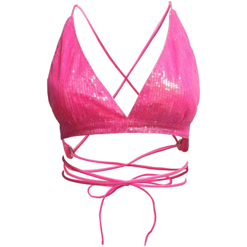 2024 Summer Fashion Sexy Cross-Border European and American Hot Reductive Backless Strappy Sequin Bikini Vest Top