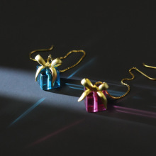 物色原创 馈赠 纯银镶水晶玻璃浪漫精致新年春节情人节礼物盒耳环