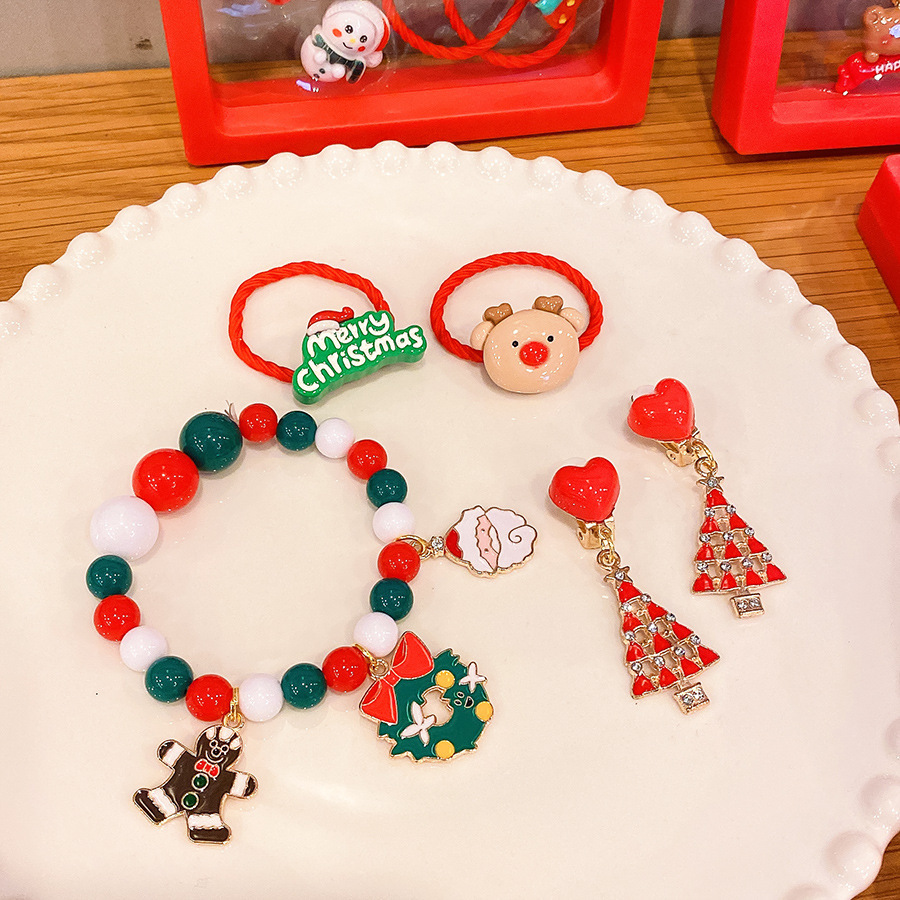 Brazaletes de navidad para niños, joyas de navidad para ancianos, alces, regalos de vacaciones, anillos de fiesta, orejas, joyas para niños transfronterizas