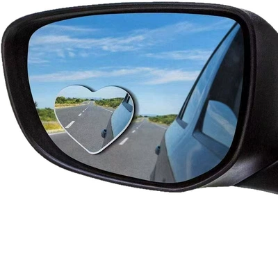 Large field of view rear view auxiliary mirror – rearview mirror heart-shaped boreless small