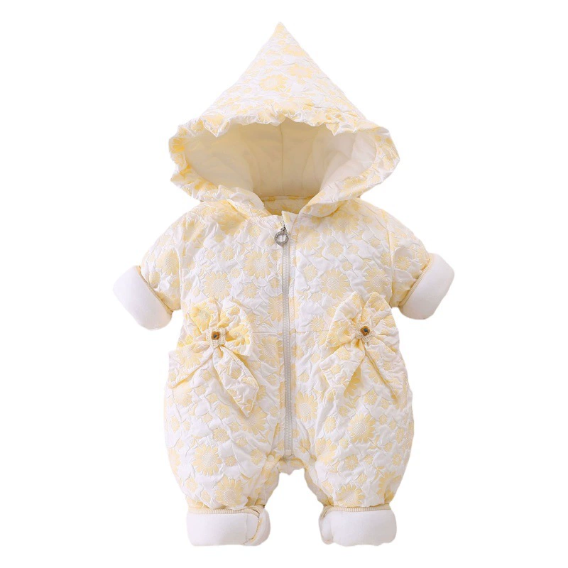 Утолщенные детские комбинезоны на осень и зиму 2025, детская верхняя одежда, одежда для новорожденных, детская одежда для ползания, Прямая доставка