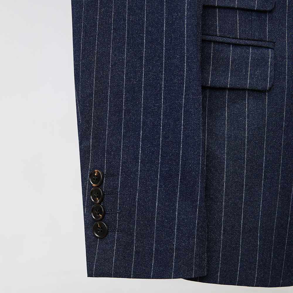 2022 nuevo traje de hombre traje de zafiro azul a rayas cruzado coreano traje casual de dos piezas trajes de hombre