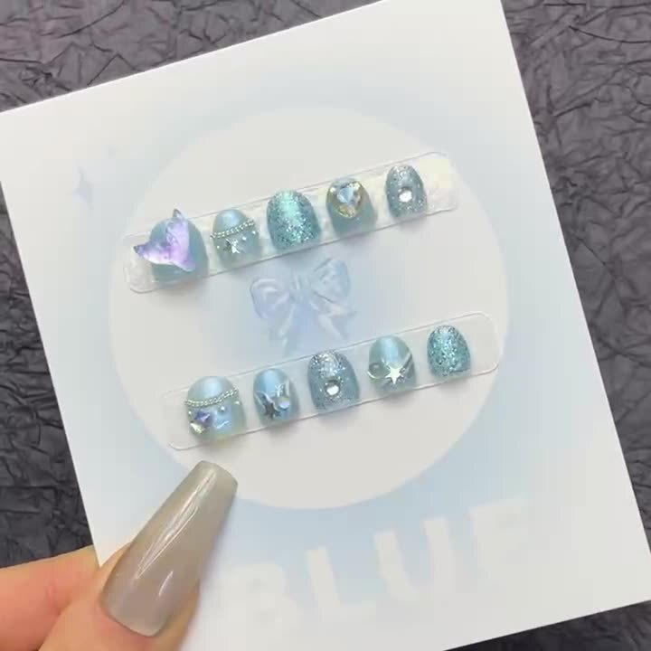 Children's Wear Armor Short Mermaid Mermaid Mermaid Ji Starfish Diamond Cute Sequins Do Not Hit Nail Nail Stickers Children's Manicure