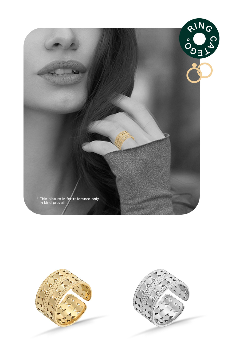 Fashion Geometric Square Stainless Steel Open Ring Plating No Inlaid Stainless Steel Rings