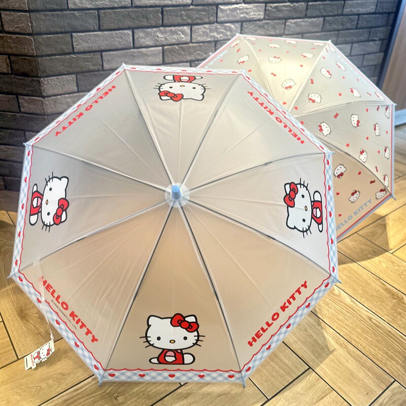Authentic Hellokitty Transparent Long-Handled Umbrella, Cute and Portable, Thickened Hello Kitty Advertising Umbrella for Kidsren and Students