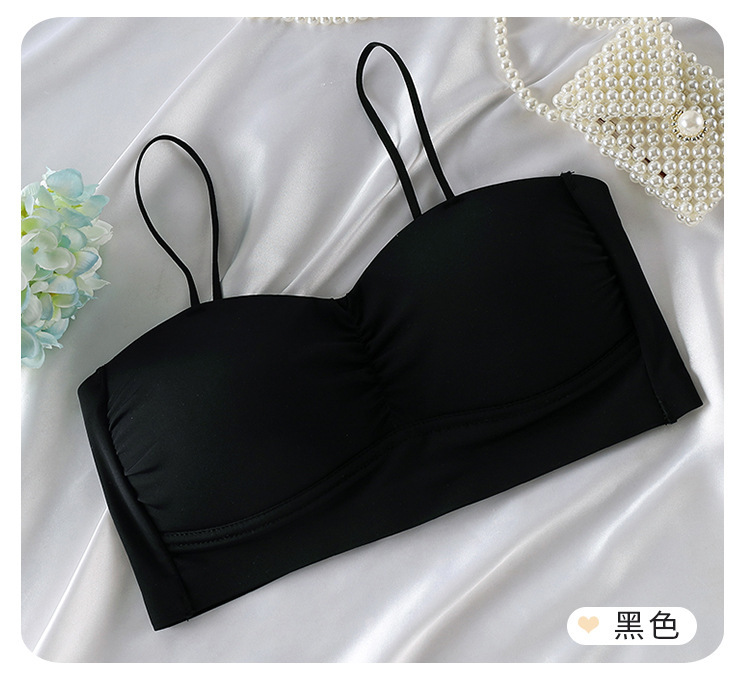 Belleza espalda sin costuras Correa ropa interior sujetador tres breasted inalámbrico taza fija pecho grande pequeño chaleco sujetador