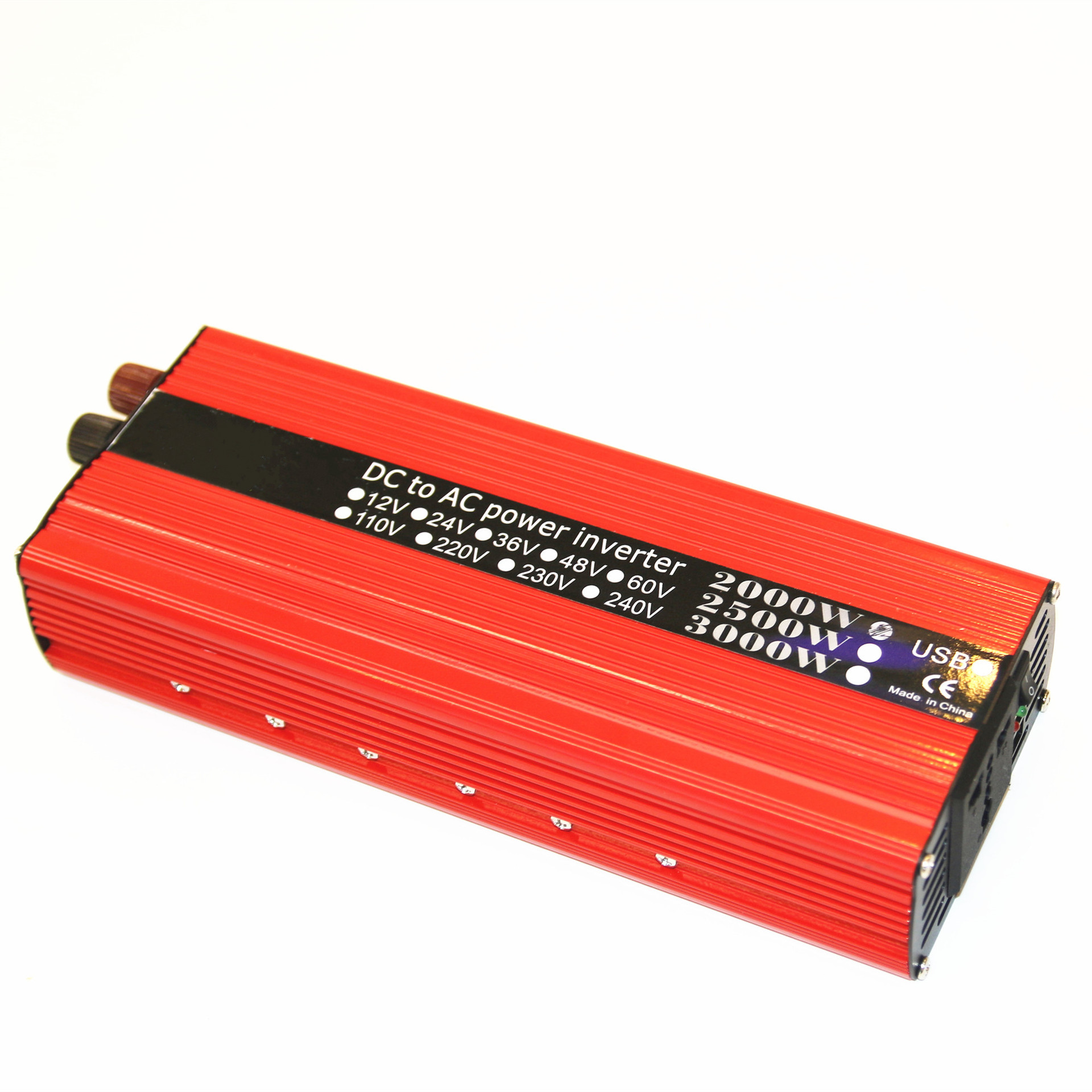 工厂直销12V/24V 110V/220V/230V/240V 2000W 带USB 车载修正弦波