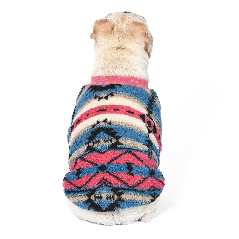 Ropa para mascotas Otoño e Invierno Polar cuello redondo pullover ropa para perros forrada de lana polar engrosada perro de peluche ropa para perros de lucha