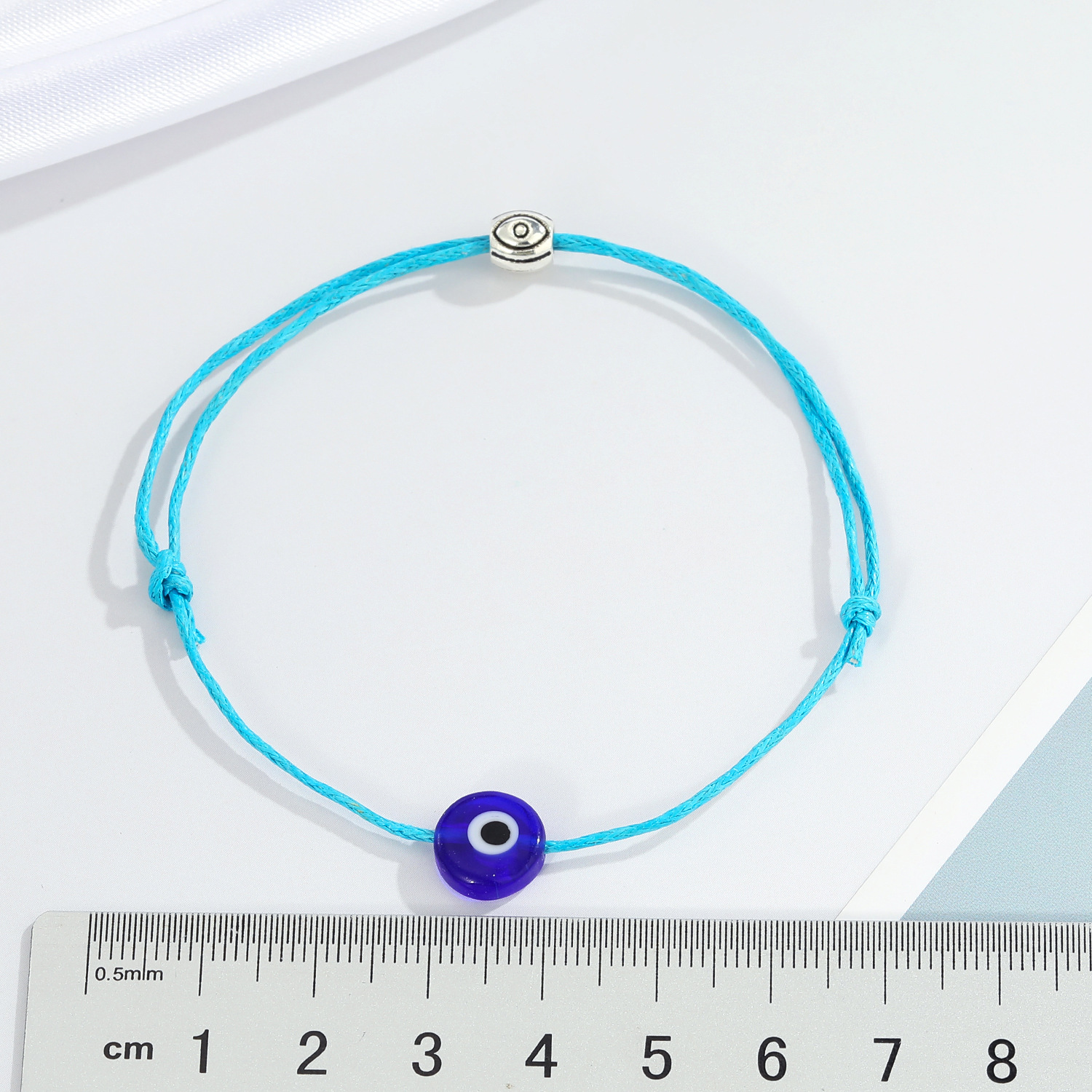 Bracelet Oeil De Démon En Corde De Couleur Rétro Simple Bracelet Bracelet Oeil Bleu Tissé À La Main display picture 2