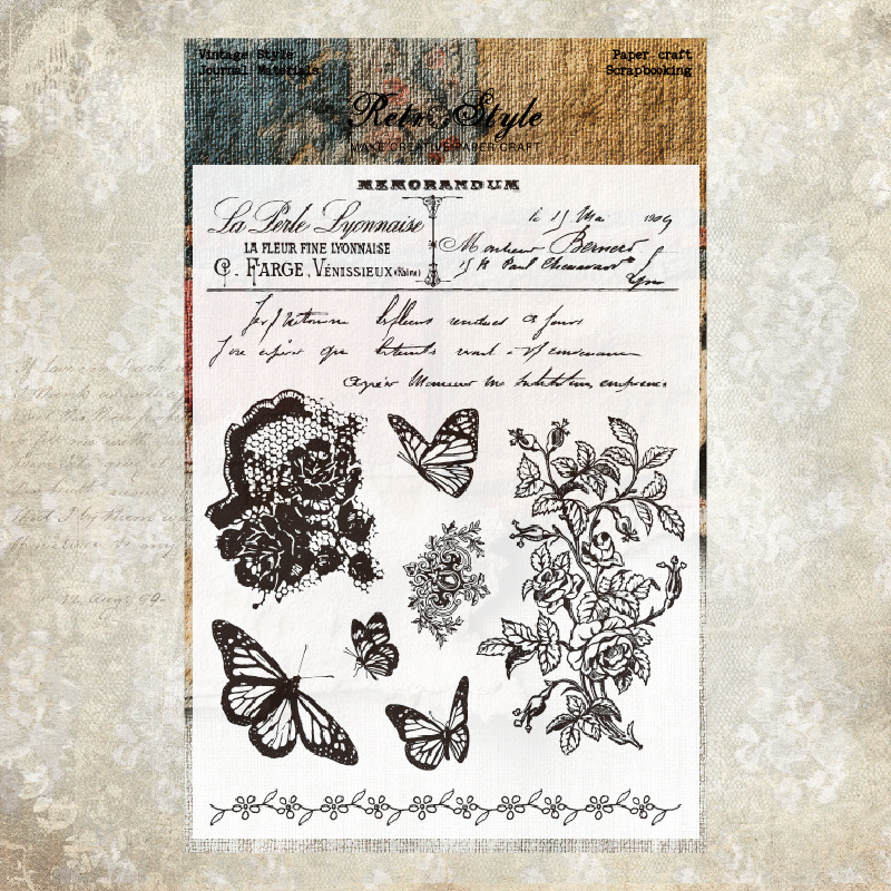 Cuentas de mano transparente sello de silicona fondo retro sello básico DIY decoración cuentas de mano sello de goma hongos papel manuscrito image 7