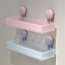 浴室吸盘置物架卫生间免打孔壁挂墙上化妆品架子厕所洗漱台收纳架