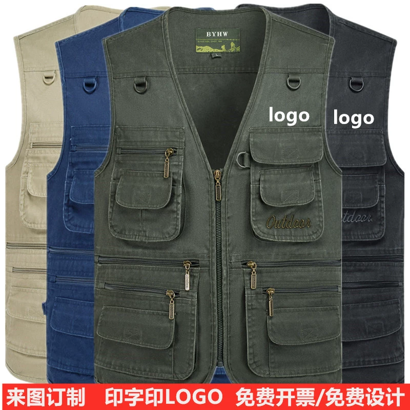 Весенний и осенний внешнеторговый жилет мужской хлопок большой размер жилет плюс удобрение