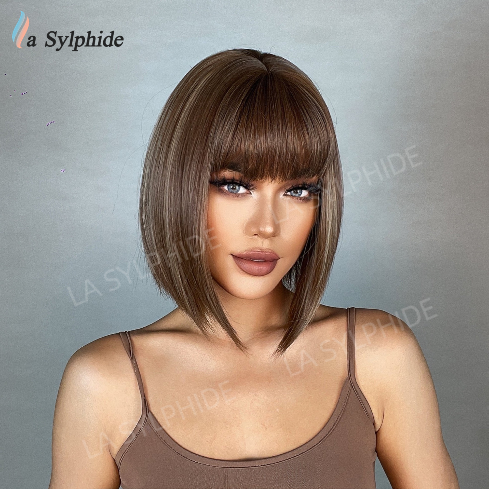 GEMMA Brown Bob Synthetic Wigs