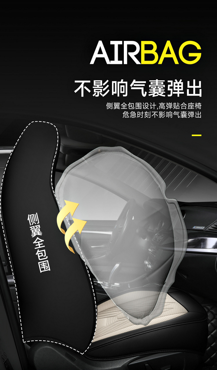 2026 New Model Full-Cover Integrated Leather/Leather-Like Ice Silk Five-Seater Universal Car Seat Cushion and All-Season Seat Cover
