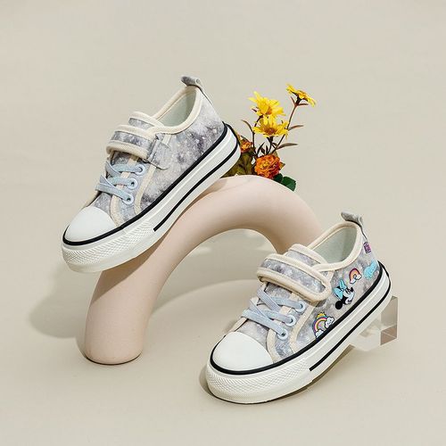 Disney/迪士尼2024春季新款女童帆布鞋防滑软底卡通印花儿童板鞋