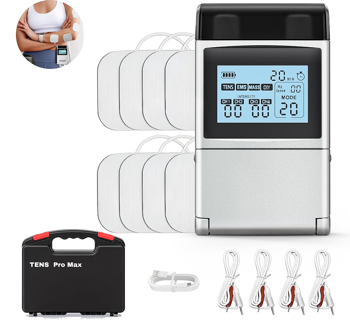 Amazon meikeduo nuevo masajeador de fisioterapia de pulso de carga de 60 modos Tens EMS estimulador muscular image 9