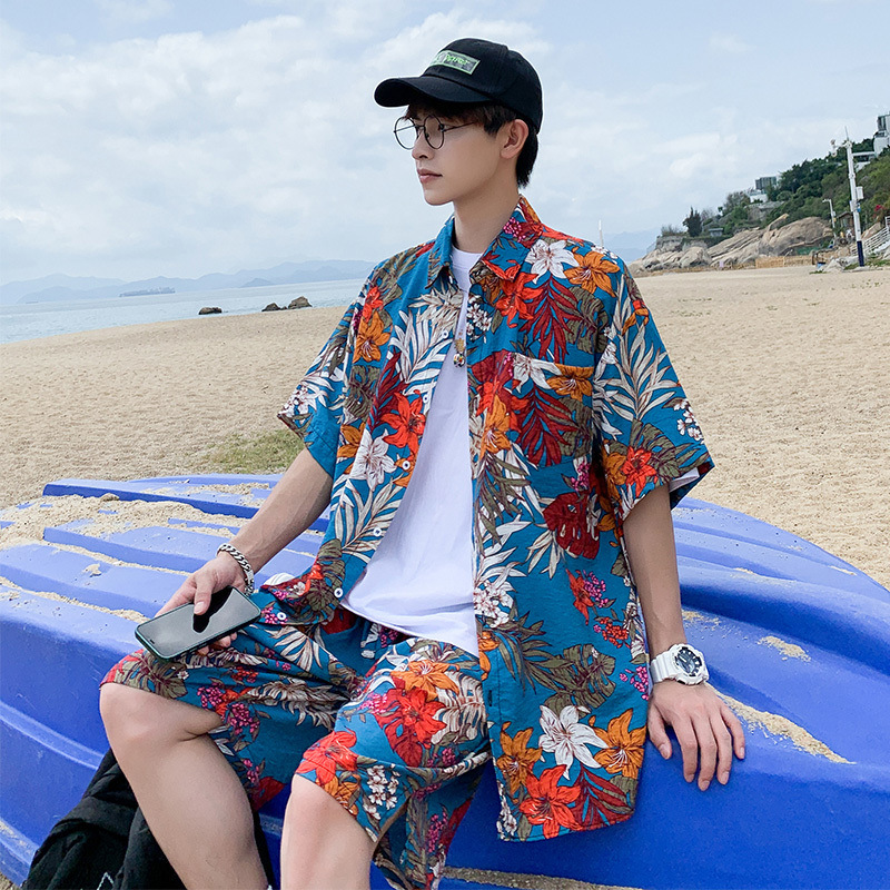 T3689 패턴슈트 [[셔츠+반바지]