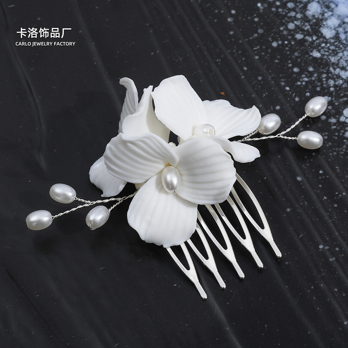 Ancient-style Hanfu hair accessories&mdash;hand-woven ceramic hair comb for girls, perfect for managing stray hairs; Xiuhe updo hair comb&mdash;bridal headdress.