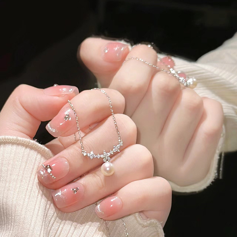 Funkelnde Diamant Perlen Anhänger Halskette Damen Elegante Schmuck_voghion.com