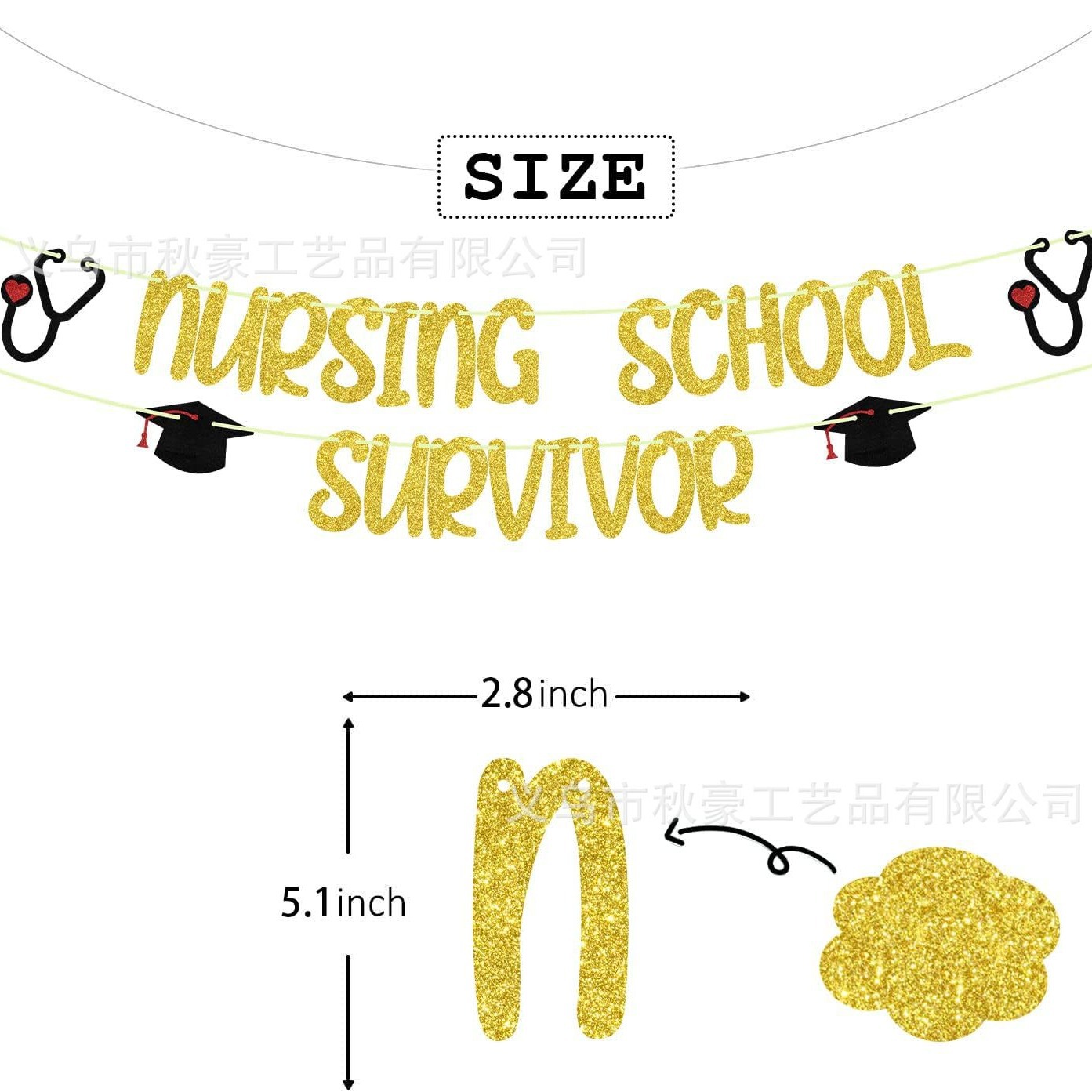 Congratulaciones pastel de graduación de enfermería decoración 2024 nueva escuela de enfermería supervivientes de la fiesta de graduación suministros de decoración