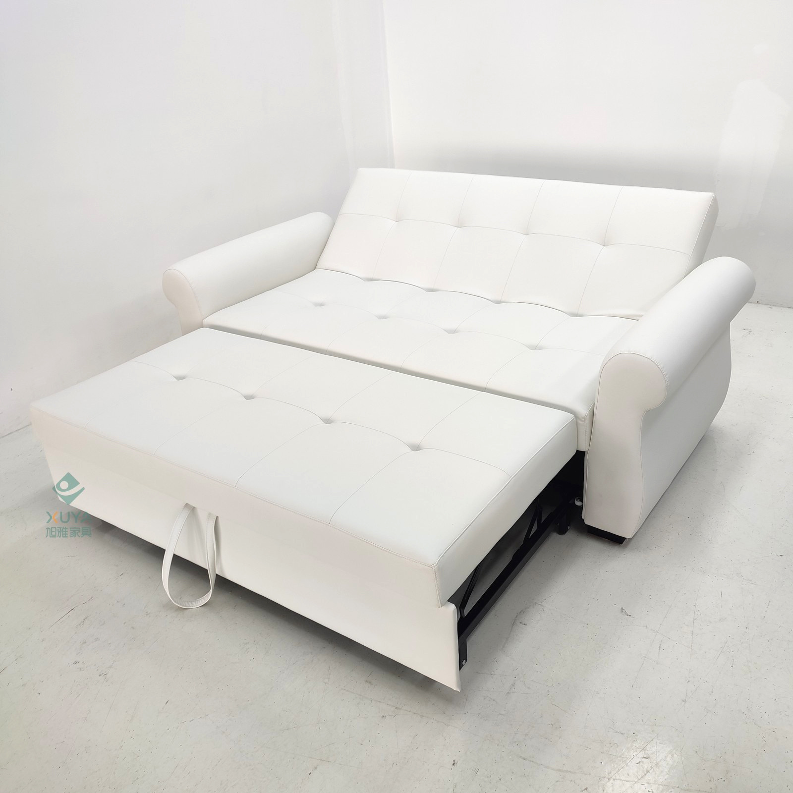 Art de cuero multifuncional blanco moderno simple sofá cama plegable sala de estar dormitorio 1 apartamento pequeño peine de casa