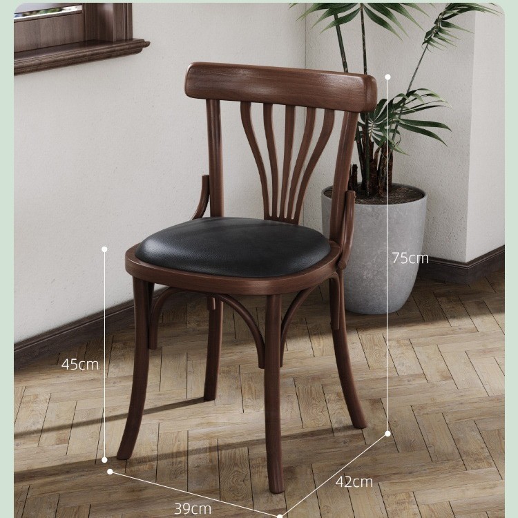Mesa y silla de cafetería americana retro francesa panadería de comida ligera dulces tienda de azúcar y agua bistrona mesa de madera maciza image 68