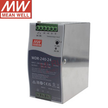 台湾明纬开关电源WDR-240-24导轨式220V380V转24V10A驱动电源
