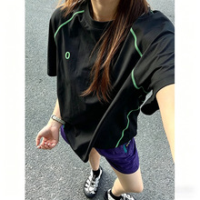跨境户外运动速干衣短袖男女款夏季薄款骑行防晒t恤凉感羽毛球服