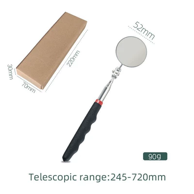 Folding Telescopic Mirror with: Mühərrik tənzimləmə alətləri - round-mirror-without-pen-clip-boxed-90g