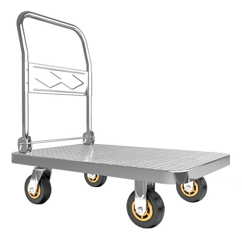 钢板拉货小推车手推车搬运车加厚携手拉车折叠家用静音平板车
