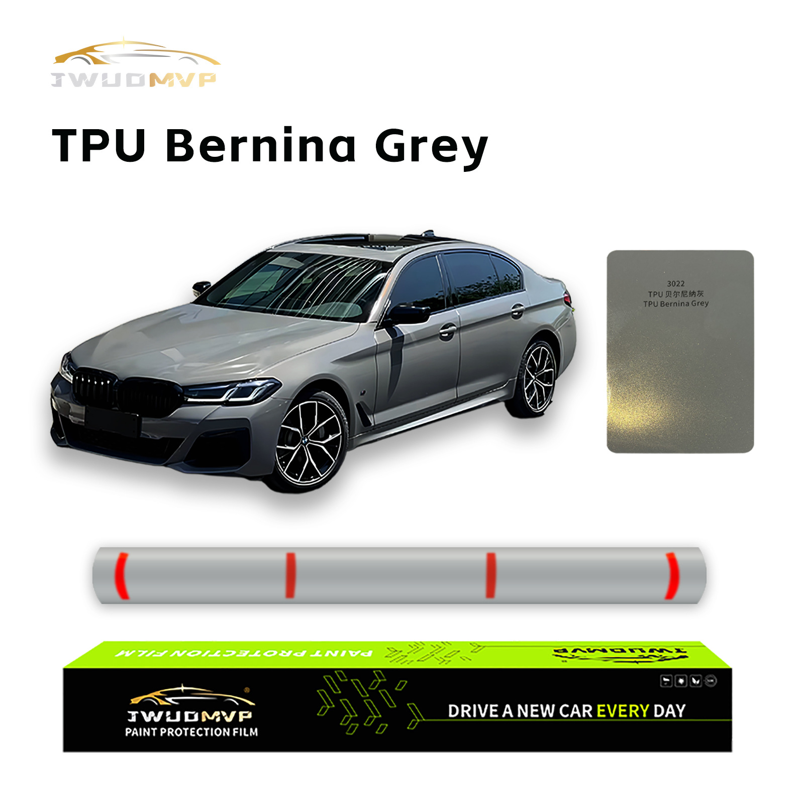 Cross-Border Supply of High-Quality Tpu Color-Changing Film Ppf Bernina Gray Car Paint Protective Film Anti-Scratch and Self-Healing