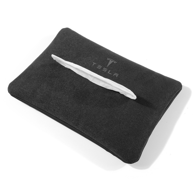 Bolsa de pañuelos Tesla adecuada para el Modelo 3/Modelo Y/Modelo S/Roadster caja de pañuelos de coche