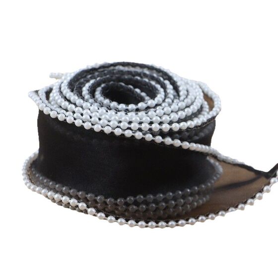 De color factory wholesale high-grade pearl fish tail ribbon flower packaging material floral gift cake packaging ribbon