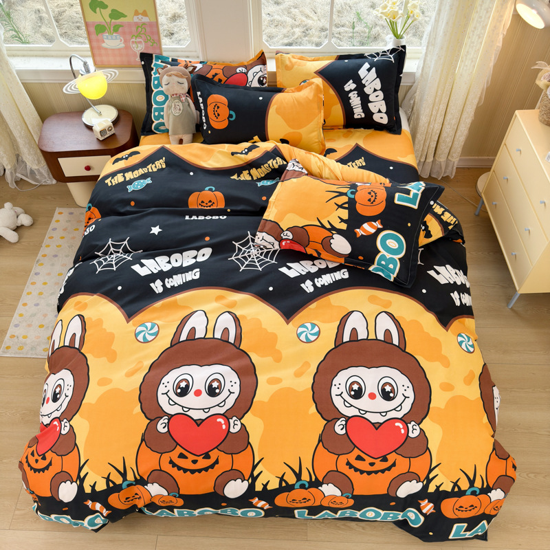 Cross-Border Foreign Trade Skin-Friendly Cotton Breathable Printed Four-Piece Set of Bed Sheetss and Quilt Covers Amazon Aliexpress Wholesale Dropshipping