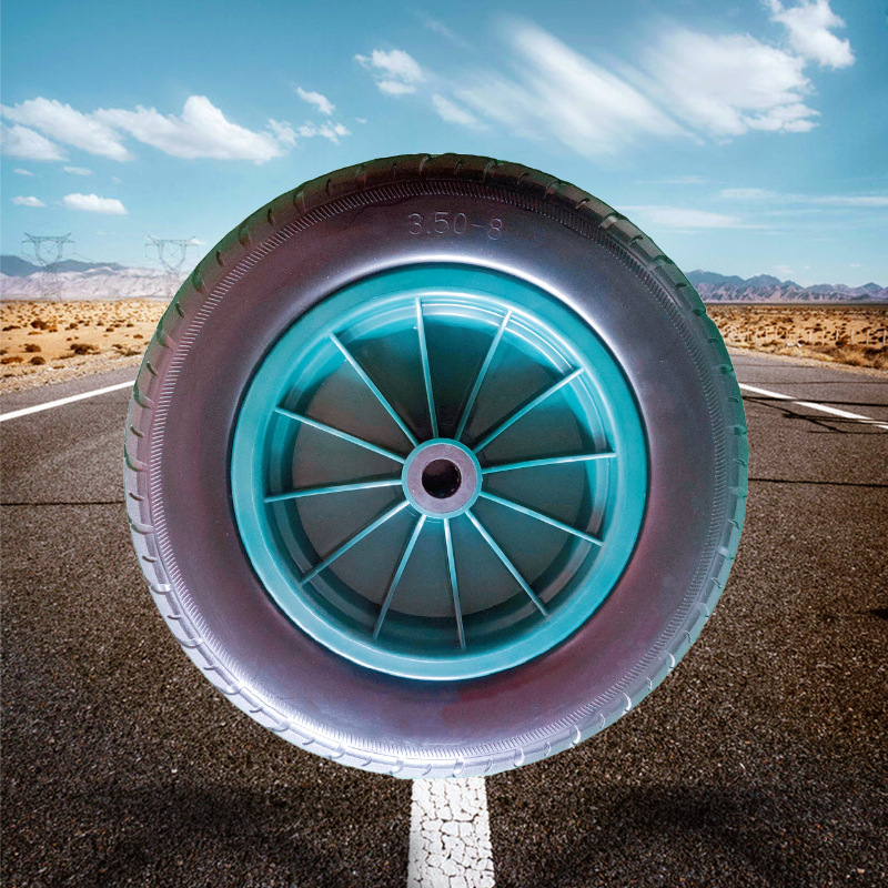 实心聚氨酯 PP轮辐滚针轴承手推车工具车用3.50-8PU发泡轮Wheel