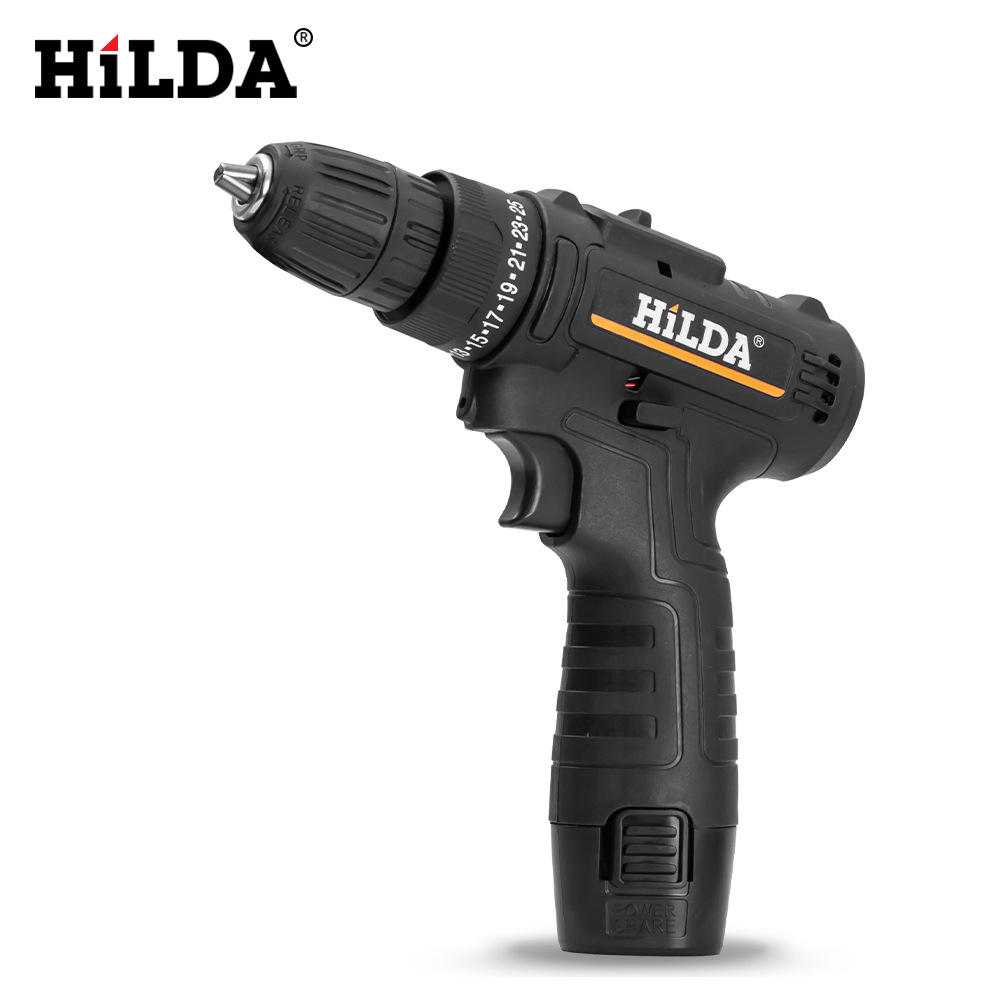 HiLDA destornillador eléctrico de Litio taladro eléctrico doméstico 12V taladro de mano de impacto inalámbrico de carga destornillador taladro eléctrico