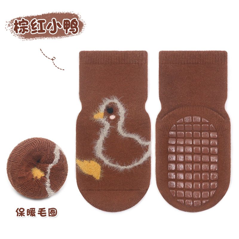 23 cepillado espesado bebé dispensación trampolín Calcetines niños infantiles antideslizante piso calcetines visón patrón Terry Calcetines