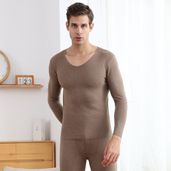 新款雙面磨毛無痕保暖內衣男士大碼加絨加厚發熱秋衣秋褲女套裝