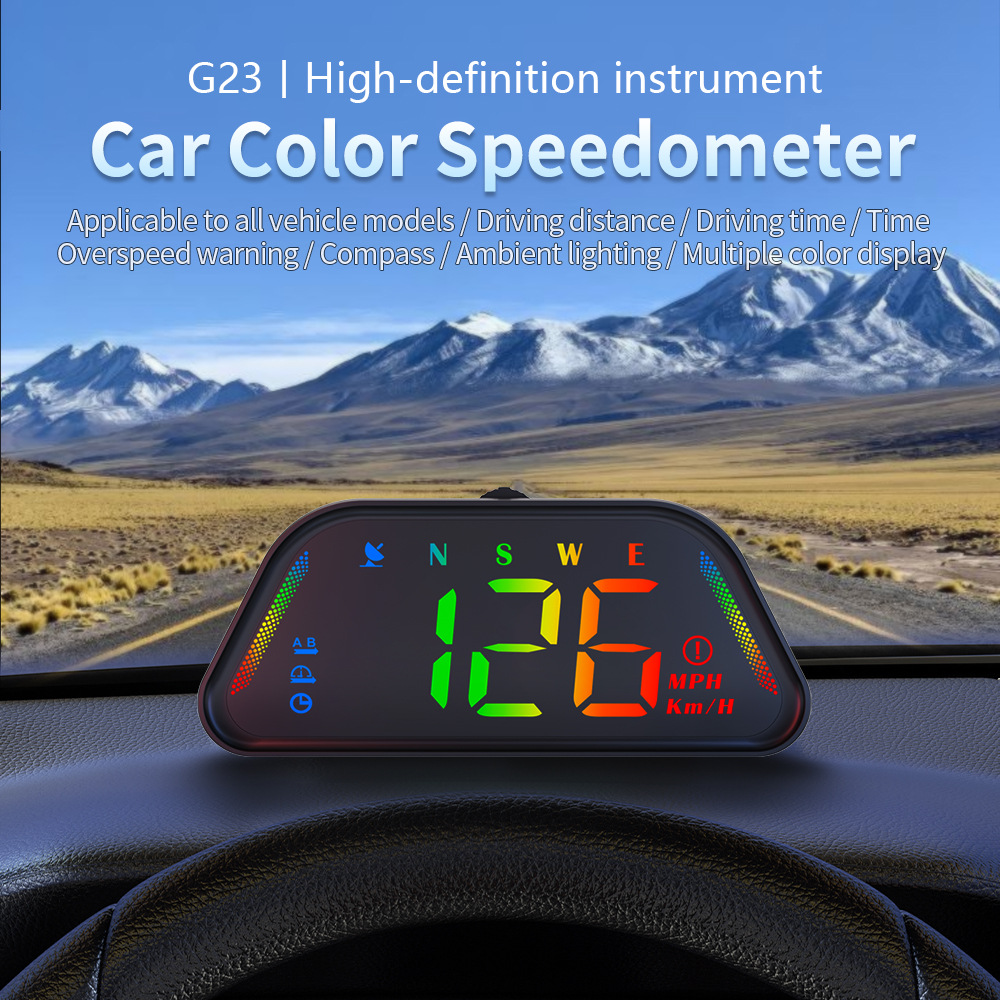 G23 Car-Mounted Hud Head-Up Display Universal for Cars with Beidou Gps, Altitude, Date, Speedometer, High-Definition Display