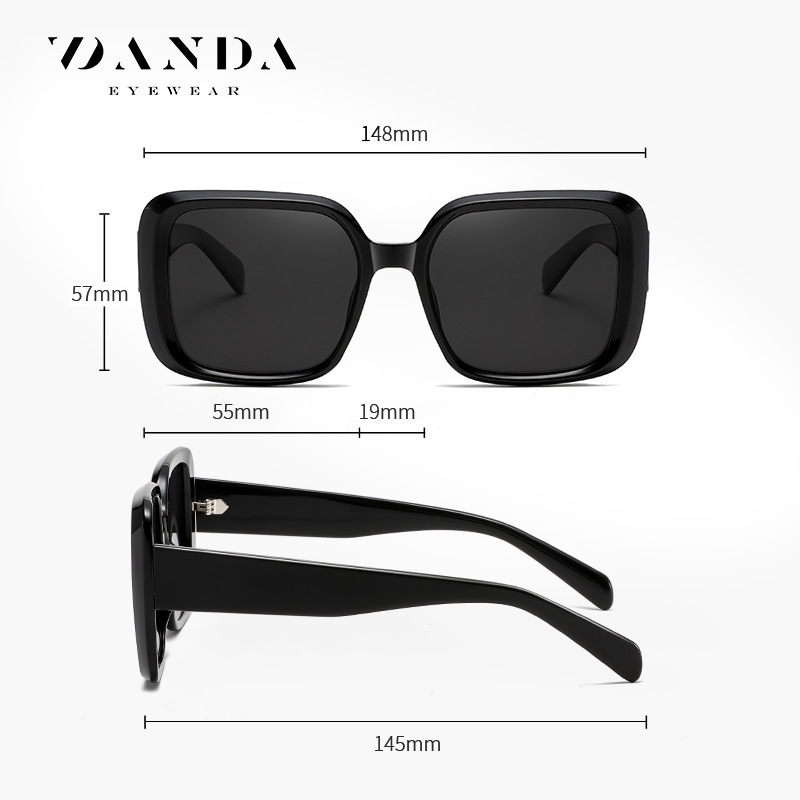 Venta caliente nuevas gafas de sol polarizadas de placa S26126 gafas de sol de cara redonda Gafas de sol de hombre de montura grande de alta gama para mujer