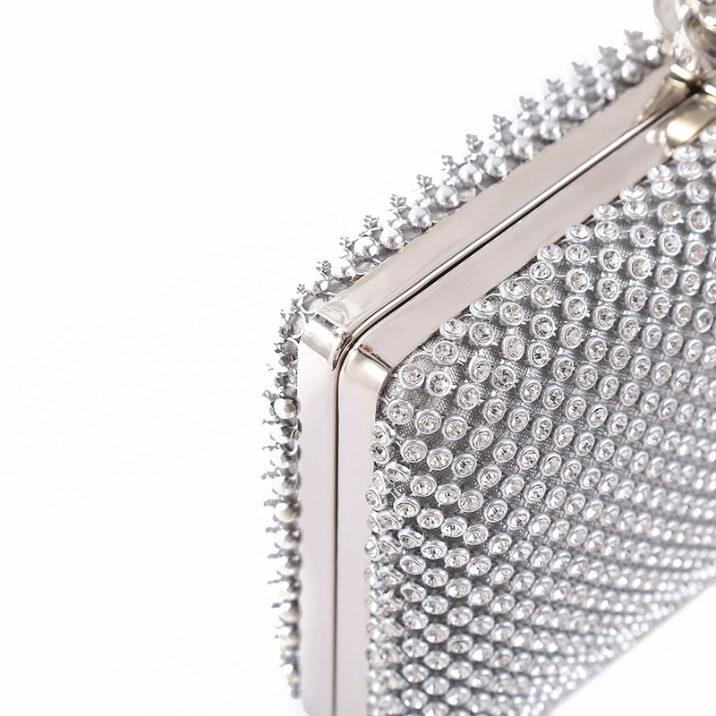  Fashionable silver small clutch bag to go out, for import, food bag