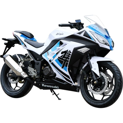 Elektrikli motosikletlər Ninja Adult Two-wheeled Motorcycle - blue-and-white-falcon-ninja-generation-200cc-single-cylinder-air-cooled-engine-gps-positioning-mobile-phone-bracket-licensing-procedures