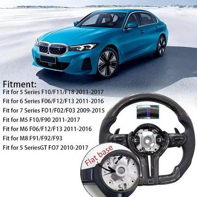Carbon fiber steering wheel is suitable for BMW F30 F10 F31 F20 F25 F22 F36 F33 F32 (Steering wheel) - three-color-return-to-center-m-mark-flat-mouth