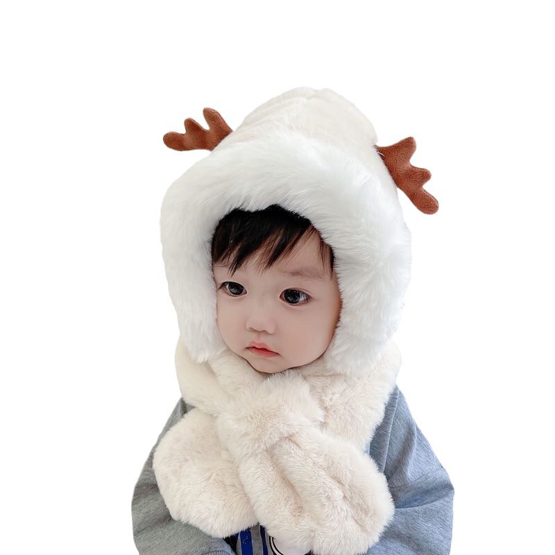 B.Duck, winter children's hat, scarf, keep warm plush comfortable set