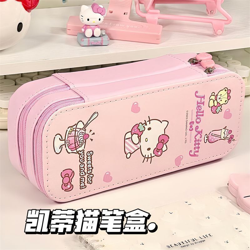 Bolsos de papelería multifuncional para estudiantes de primaria, secundaria y preparatoria, colección grande, corazón de niña, gran capacidad, bolsa de lápices coreana de alto valor