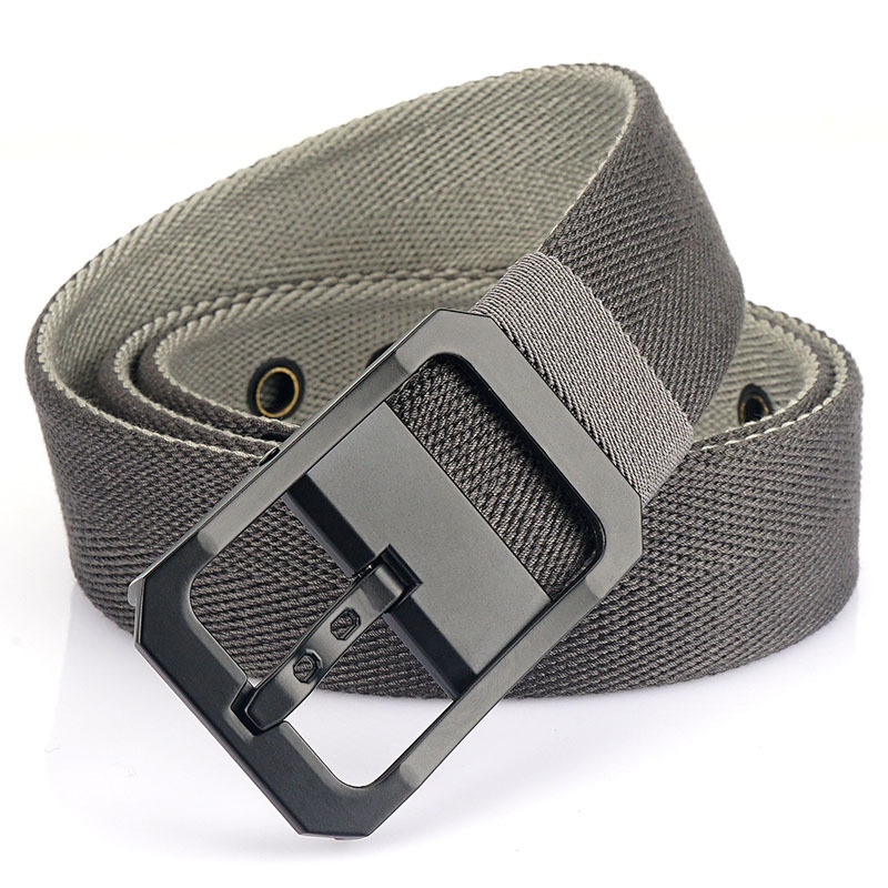 2022 New Fashion Youth Men's Canvas Belt Pin Buckle Casual Jeans Belt Orderable logo