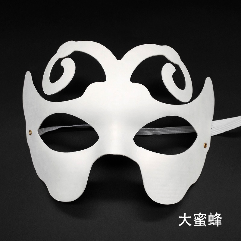 Pulpa DIY transfronteriza máscara en blanco pintada a mano máscara de papel blanco para niños auxiliares de enseñanza de jardín de infantes máscara de pintura al por mayor