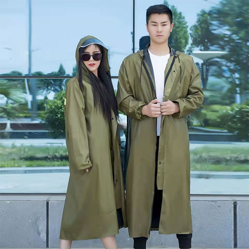 Fashionable Rainproof One-Piece Raincoat, Long Windbreaker for Men, Full-Body Waterproof Cycling Thickened Raincoat, Fishing Men's Raincoat