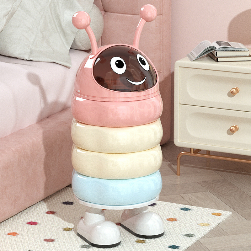 New Style Paper Basket with Lid, Household High-Looking Living Room, Kitchen and Bathroom Storage Bin, Large Capacity Removable Trash Can